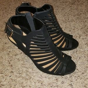 Black gladiator heels